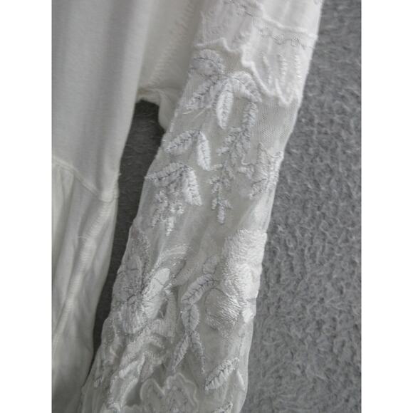 NWT FREE PEOPLE Womens Embroidered Penny Lace Peplum Top XS LILAC $98 Shirt - Picture 7 of 16